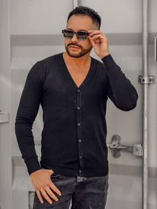 Uomo Cardigan Nero Bolf YY06A