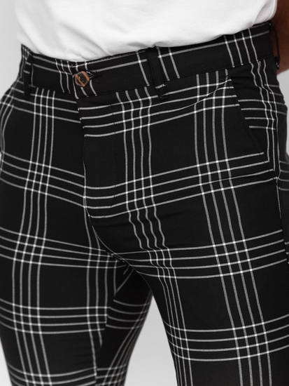 Uomo Pantaloni eleganti a quadri Nero Bolf 184160