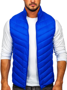 Gilet trapuntato da uomo azzurro Bolf 13073