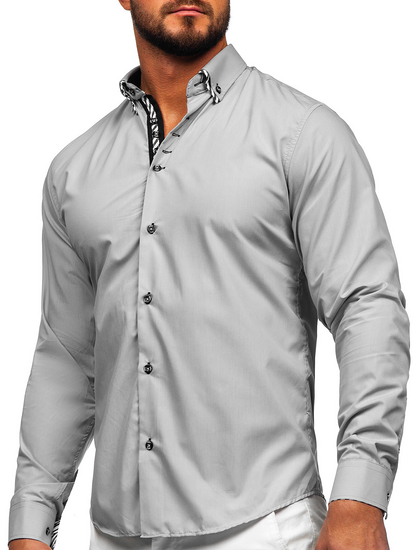 Camicia a manica lunga grigia Bolf 3762