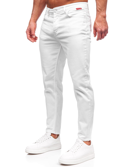 Pantaloni in tessuto da uomo bianchi Bolf GT-S