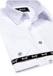 Uomo Camicia elegante a maniche lunghe Bianco Bolf 6944