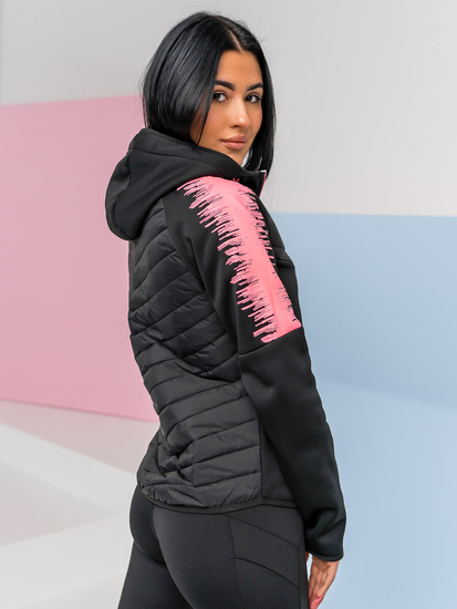 Felpa con cappuccio per la mezza stagione da donna nera Bolf KSW4007