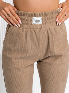 Pantaloni da tuta a righe da donna marrone Bolf W7863