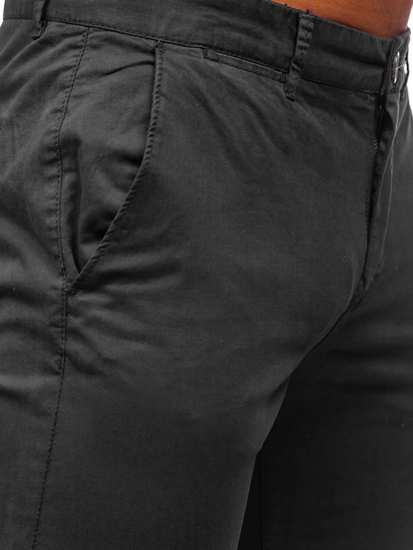 Pantaloni tipo chino da uomo neri Bolf 1146