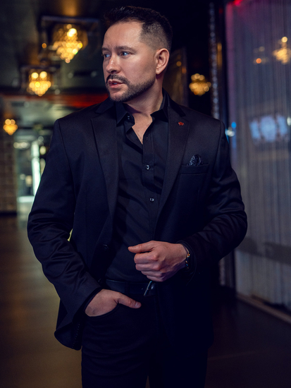 Blazer casual da uomo nero Bolf 026A