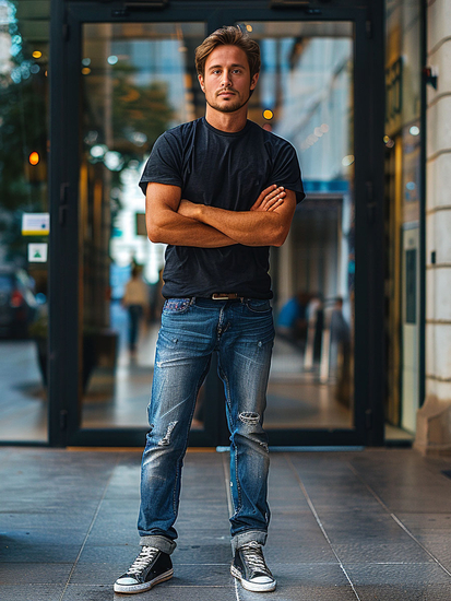 Maglietta lunga da uomo nera senza stampa Bolf 14290A2