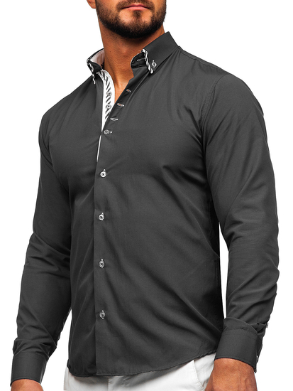Camicia a manica lunga grafite Bolf 3762