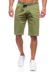 Uomo Pantaloncini con cintura Verde Bolf 0010
