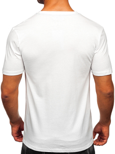 Uomo T-shirt in cotone con stampa Bianco Bolf MPO3461