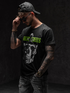 T-shirt con stampa da uomo nera Bolf Y70020