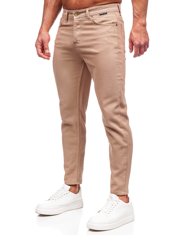 Pantaloni in tessuto da uomo beige Bolf GT