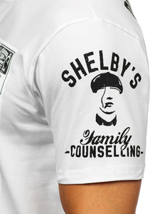 T-shirt con applicazioni da uomo bianca Bolf 2826