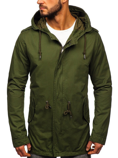 Giacca mezza stagione tipo parka da uomo verde Bolf 5391