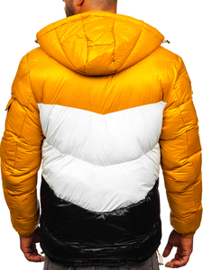 Giubbotto invernale trapuntato da uomo cammello-nero Bolf 6593