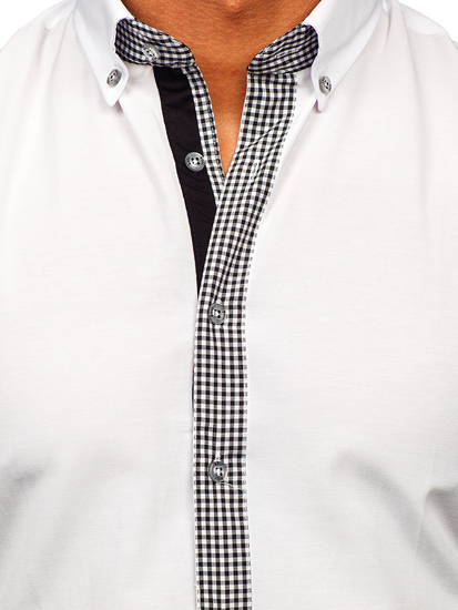 Camicia elegante a maniche lunghe da uomo bianca Bolf 6873-1