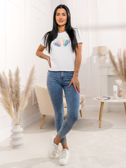 Donna T-shirt stampata Bianco Bolf 95T2518