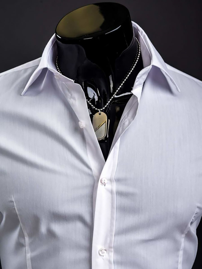 Camicia elegante da uomo bianca a maniche lunghe Bolf 1703A