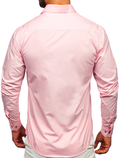 Uomo Camicia elegante a maniche lunghe Rosa Bolf 6944