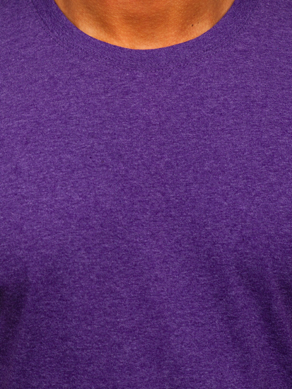 T-shirt senza stampa da uomo viola Bolf B10