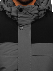 Uomo Giubbotto invernale con cappuccio Grafite Bolf 22M322