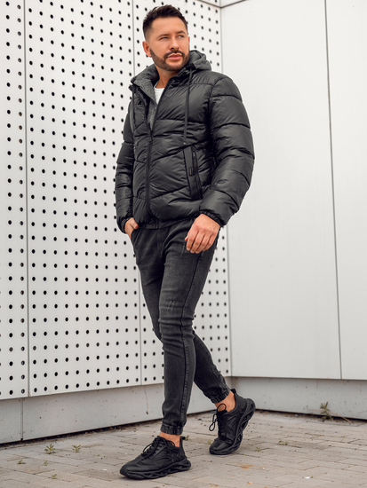 Giubbotto invernale trapuntato da uomo nero Bolf B2906