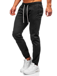 Pantaloni tipo jogger da uomo neri Bolf 1145