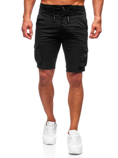 Pantaloncini corti cargo da uomo neri Bolf BB70010
