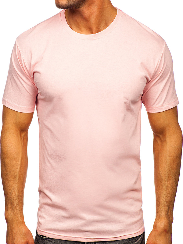 T-shirt da uomo in cotone rosa chiaro Bolf 192397