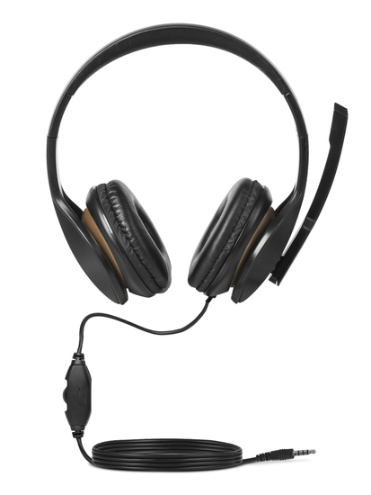 Auricolari a filo con microfono neri V6