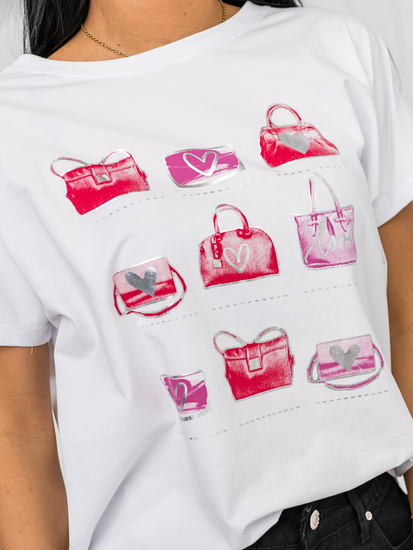 Donna T-shirt stampata Bianco Bolf 95T2531