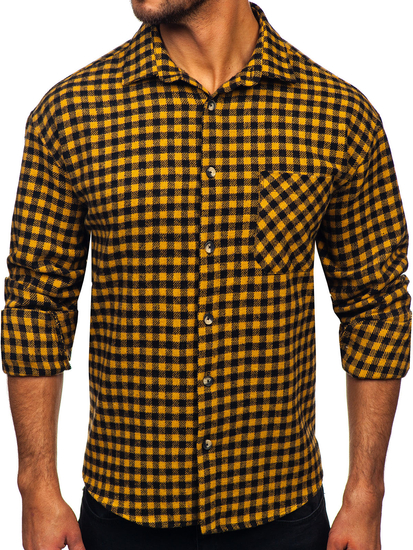 Uomo Camicia in flanella a maniche lunghe a quadri Camel Bolf 2025-2