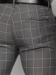 Uomo Pantaloni eleganti a quadri Antracite Bolf 0044