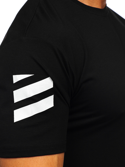 T-shirt con stampa da uomo nera Bolf 14404