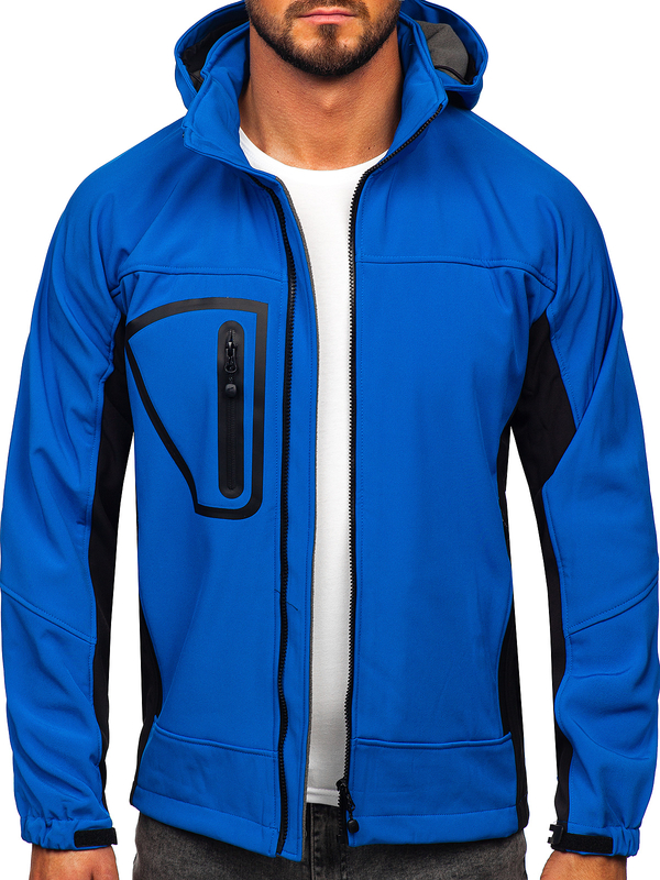 Uomo Giacca softshell mezza stagione Blu Bolf T019