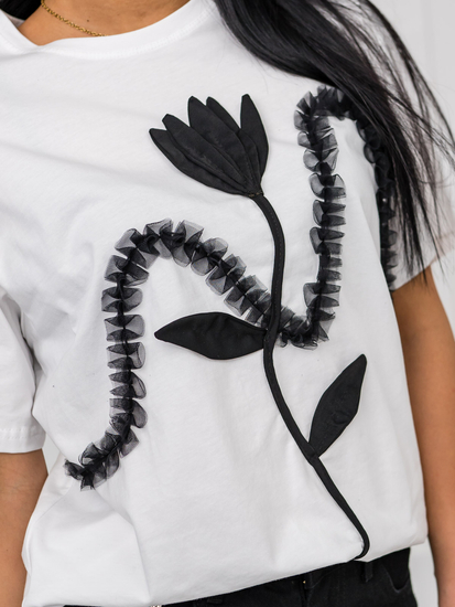 Donna T-shirt stampata Bianco Bolf 96T632