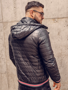 Giacca trapuntata mezza stagione da uomo nera Bolf 6191A