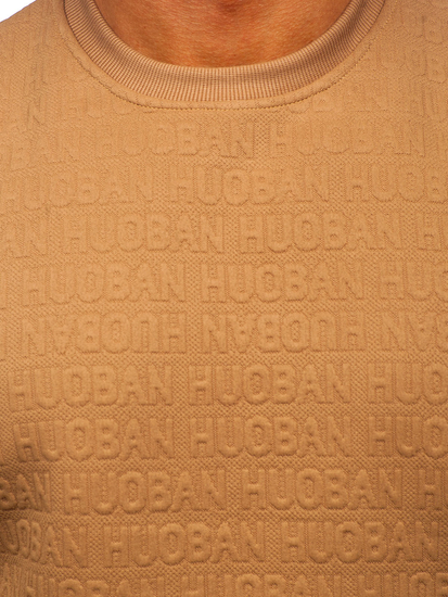 Felpa senza cappuccio con stampa da uomo beige Bolf LJ0599