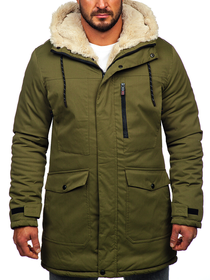 Giubbotto invernale tipo parka da uomo khaki Bolf 22M37