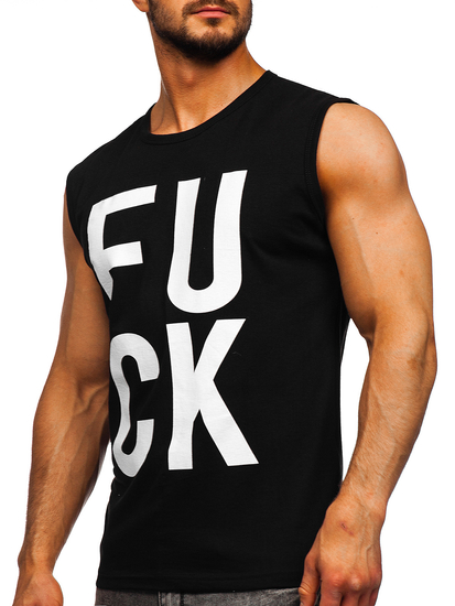 Maglietta tank top con stampa nera Bolf 14820