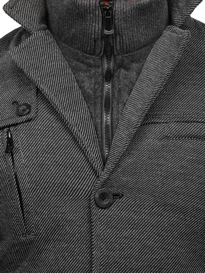 Cappotto invernale da uomo grigio Bolf 88802