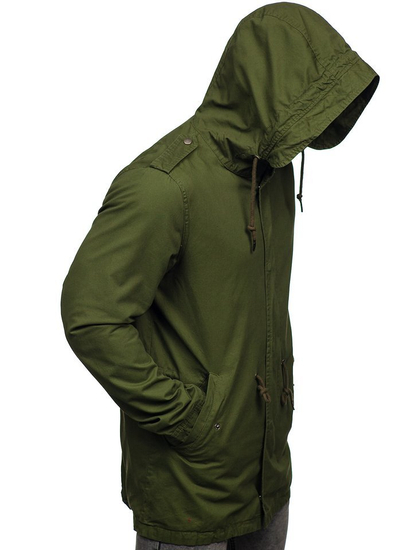 Giacca mezza stagione tipo parka da uomo verde Bolf 5391