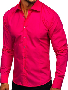 Camicia elegante da uomo corallo a maniche lunghe Bolf 1703