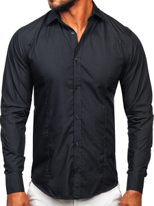 Camicia elegante da uomo grafite a maniche lunghe Bolf 1703