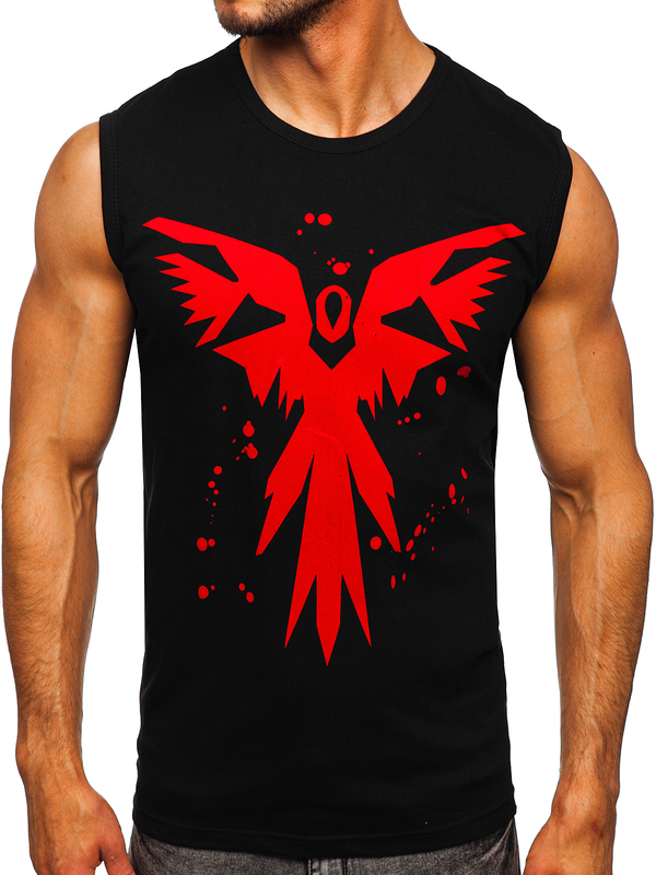 Maglietta tank top con stampa nera Bolf 14804