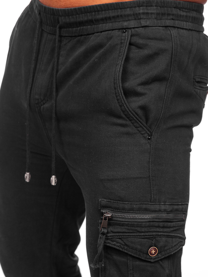 Pantaloni jogger tipo cargo da uomo neri Bolf MP0181N