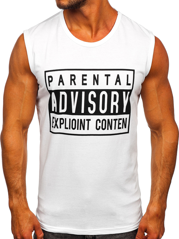 Maglietta tank top con stampa bianca Bolf 14828