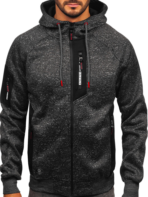 Uomo Felpa calda con cappuccio Grafite Bolf TC1306