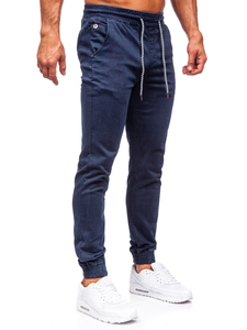 Pantaloni jogger in tessuto da uomo blu Bolf KA6792