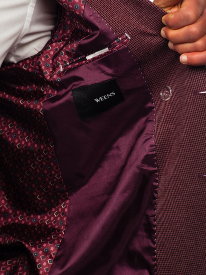 Giacca d'abito doppiopetta casual da uomo bordò Bolf 003